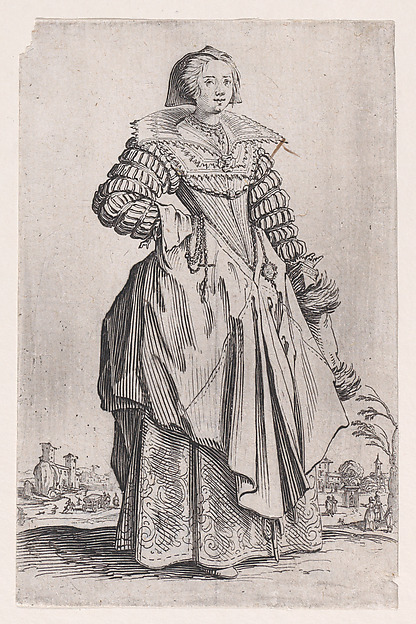 La Dame a la Grande Collerette et a la Coiffe Retombant en Arrière (The Lady with the Large Collar and a Headdress that Falls to the Back), from La Noblesse (The Nobility)