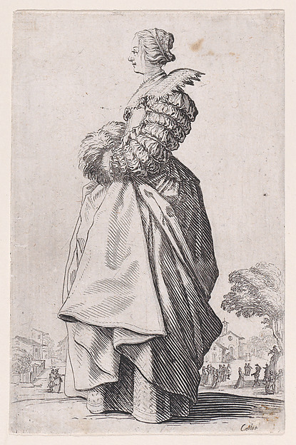 La Dame de Profil Ayant les Mains dans son Manchon (The Lady in Profile Having her Hands inside of her Muff), from La Noblesse (The Nobility)