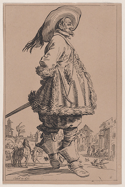 Copy of Le Gentilhomme au Manetau Bordé de Fourrures Tenant ses Mains Derrière le Dos (The Gentleman with a Fur-Lined Mantle Holding his Hands Behind his Back), from La Noblesse (The Nobility)