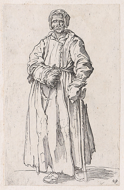 Reverse Copy of Le Mendiant aux Béquilles Coiffée d'un Chapeau et Vu de Dos (The Beggar with Crutches Wearing a Hat and Viewed from Behind), from Les Gueux suite appelée aussi Les Mendiants, Les Baroni, ou Les Barons (The Beggars, also called the Barons)