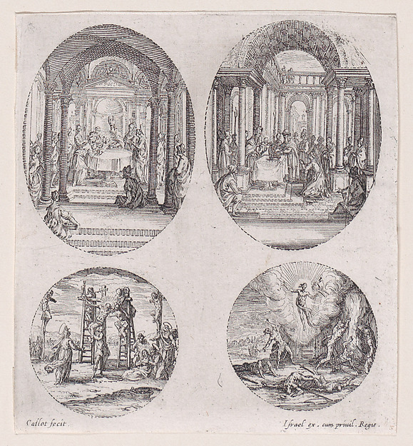 Oval Medallions and Rondels, from "Variae tum Passionis Christi tum vitae beatae Mariae Virginis; Les Mystères de la Passion suite appelée aussi Mystères de la Vie de Jésus et Mystères de la Vie de Jésus et de la Vie de la Ste. Vierge" (The Mysteries of the Passion, also called the Mysteries of the Life of Jesus, and the Mysteries of the Life of Jesus and of the Virgin) by Jacques Callot
