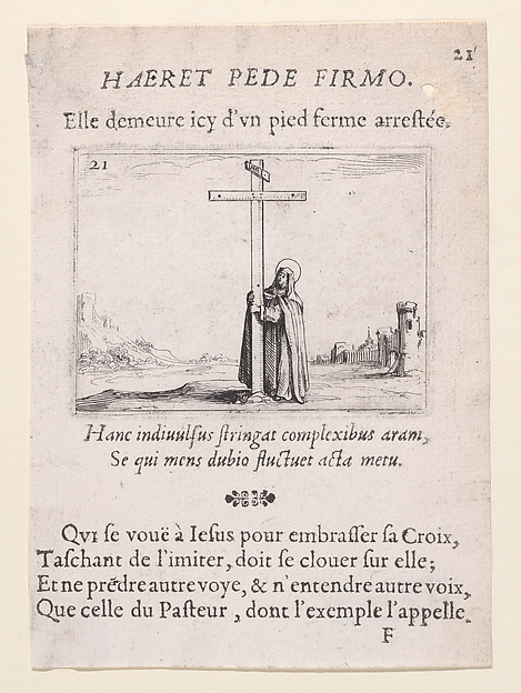 La Religieuse Tenant La Sainte Croix (The Nun Holds the Cross), from Lux Claustri ou La Lumière du Cloitre (The Light of the Cloisters), plate 21