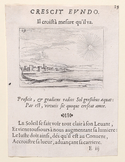 Le Soleil Levant (The Rising Sun), from Lux Claustri ou La Lumière du Cloitre (The Light of the Cloisters), plate 19