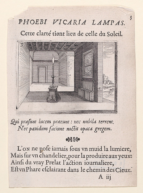 Le Chandelier (The Candelabra), from Lux Claustri ou La Lumière du Cloitre (The Light of the Cloisters), plate 3