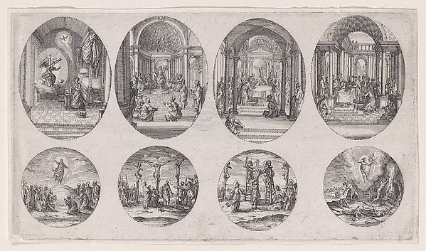 Oval Medallions and Rondels, from Variae tum Passionis Christi tum vitae beatae Mariae Virginis; Les Mystères de la Passion suite appelée aussi Mystères de la Vie de Jésus et Mystères de la Vie de Jésus et de la Vie de la Ste. Vierge (The Mysteries of the Passion, also called the Mysteries of the Life of Jesus, and the Mysteries of the Life of Jesus and of the Virgin)