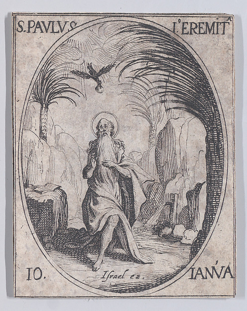 S. Paul, ermite (St. Paul, Hermit), January 10th, from "Les Images De Tous Les Saincts et Saintes de L'Année" (Images of All of the Saints and Feast Days of the Year)