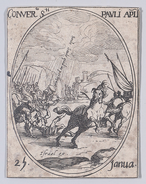 La Conversion de S. Paul (The Conversion of St. Paul), January 25th, from "Les Images De Tous Les Saincts et Saintes de L'Année" (Images of All of the Saints and Feast Days of the Year) by Jacques Callot