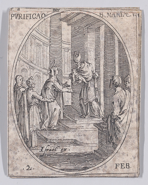 La Purification de la Vierge (The Purification of the Virgin), February 2nd, from "Les Images De Tous Les Saincts et Saintes de L'Année" (Images of All of the Saints and Feast Days of the Year) by Jacques Callot