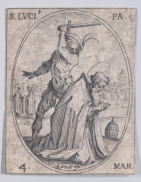 S. Lucius, pape (St. Lucius, Pope), March 4th, from "Les Images De Tous Les Saincts et Saintes de L'Année" (Images of All of the Saints and Religious Events of the Year)