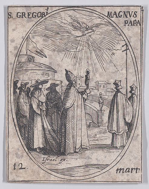 S. Grégoire le Grand, pape (St. Gregory the Great, Pope), March 12th, from "Les Images De Tous Les Saincts et Saintes de L'Année" (Images of All of the Saints and Religious Events of the Year)