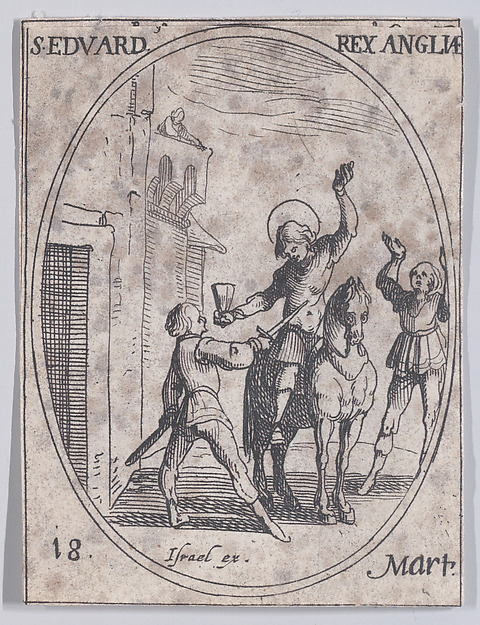 S. Edouard, roi d'Angleterre (St. Edward, King of England), March 18th, from "Les Images De Tous Les Saincts et Saintes de L'Année" (Images of All of the Saints and Religious Events of the Year)