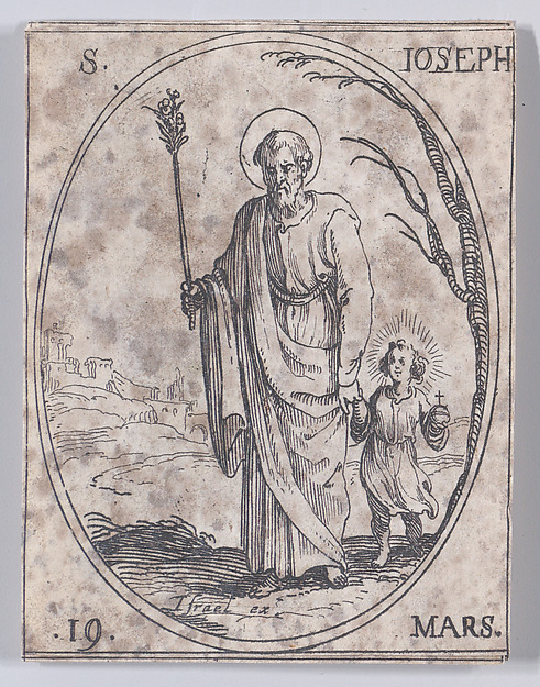 St. Joseph, March 19th, from "Les Images De Tous Les Saincts et Saintes de L'Année" (Images of All of the Saints and Religious Events of the Year)