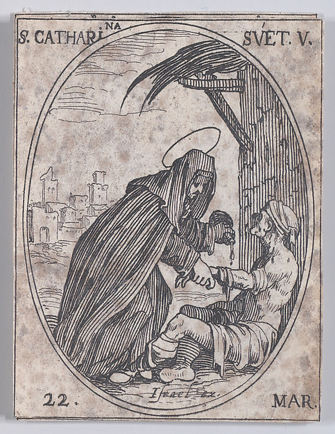 S. Catharina de Suède (St. Catherine of Sweden), March 22nd, from "Les Images De Tous Les Saincts et Saintes de L'Année" (Images of All of the Saints and Religious Events of the Year)