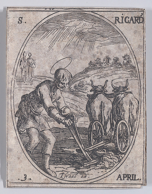 St. Richard, April 3rd, from "Les Images De Tous Les Saincts et Saintes de L'Année" (Images of All of the Saints and Religious Events of the Year) by Jacques Callot, The Metropolitan Museum of Art