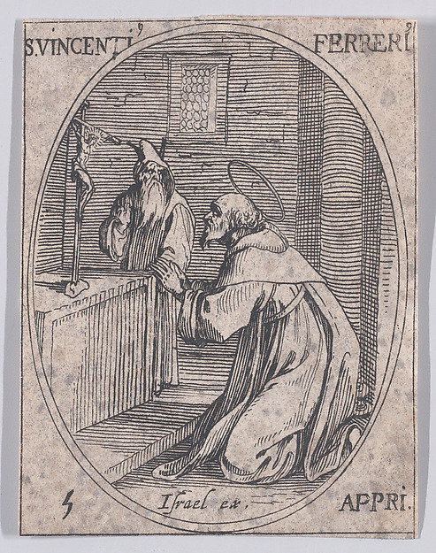 S. Vincent Ferrier (St. Vincent Ferrer), April 5th, from "Les Images De Tous Les Saincts et Saintes de L'Année" (Images of All of the Saints and Religious Events of the Year)