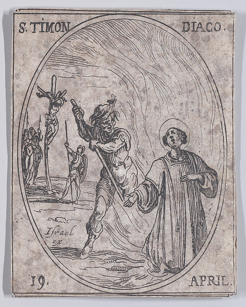 S. Timon, diacre (St. Timon, Deacon), April 19th, from "Les Images De Tous Les Saincts et Saintes de L'Année" (Images of All of the Saints and Religious Events of the Year)