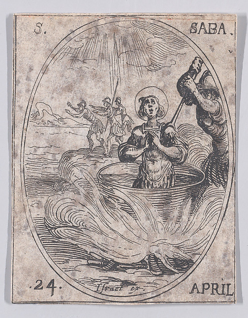 S. Saba (St. Sabas), April 24th, from "Les Images De Tous Les Saincts et Saintes de L'Année" (Images of All of the Saints and Religious Events of the Year)