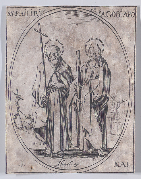 S. Philippe et S. Jacques, apôtres (St. Phillip and St. James, Apostles), May 1st, from "Les Images De Tous Les Saincts et Saintes de L'Année" (Images of All of the Saints and Religious Events of the Year)