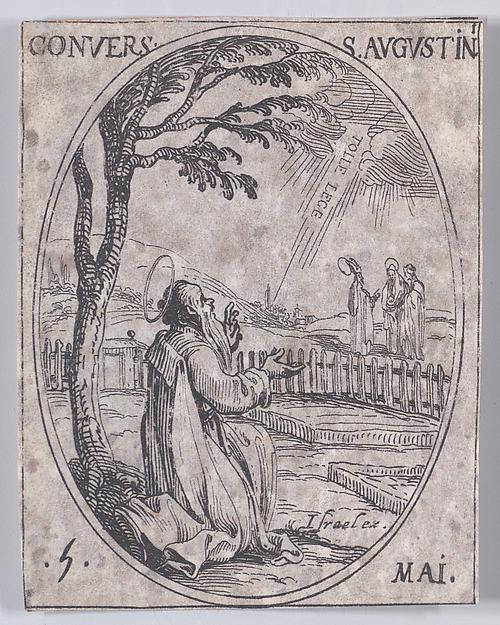 Conversion de S. Augustin (Conversion of St. Augustine), May 5th, from "Les Images De Tous Les Saincts et Saintes de L'Année" (Images of All of the Saints and Religious Events of the Year)