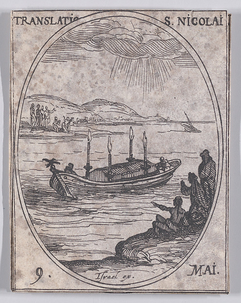 La Translation de S. Nicolas (The Translation of St. Nicholas), May 9th, from "Les Images De Tous Les Saincts et Saintes de L'Année" (Images of All of the Saints and Religious Events of the Year)