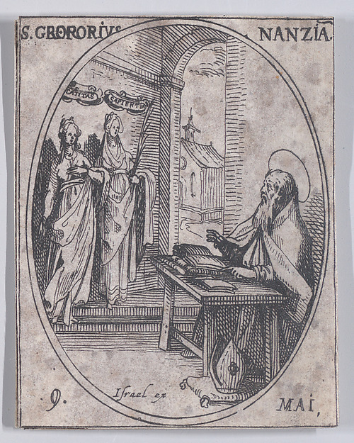 S. Grégoire de Naziance (St. Gregory of Naziance), May 9th, from "Les Images De Tous Les Saincts et Saintes de L'Année" (Images of All of the Saints and Religious Events of the Year)