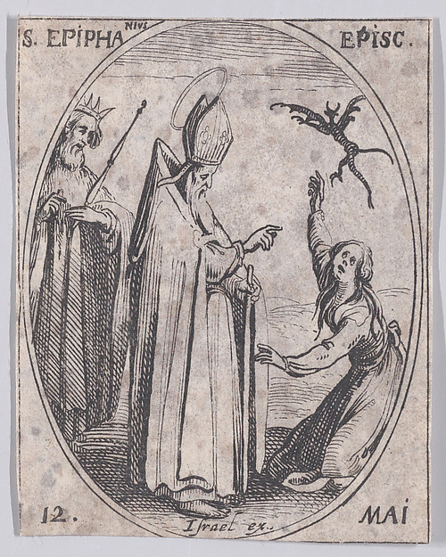 S. Epiphane, évêque (St. Epiphanius, Bishop), May 12th, from "Les Images De Tous Les Saincts et Saintes de L'Année" (Images of All of the Saints and Religious Events of the Year)