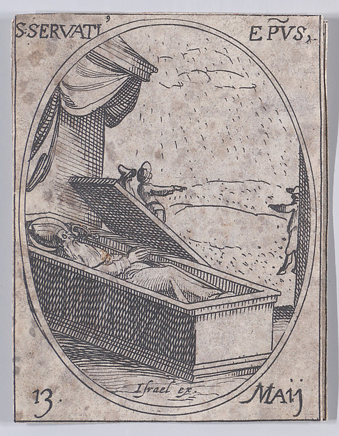 S. Servais, évêque (St. Servatus, Bishop), May 13th, from "Les Images De Tous Les Saincts et Saintes de L'Année" (Images of All of the Saints and Religious Events of the Year)