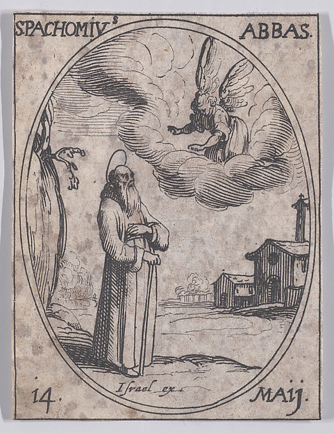 St. Pachôme, abbé (St. Pachomius, Abbot), May 14th, from "Les Images De Tous Les Saincts et Saintes de L'Année" (Images of All of the Saints and Religious Events of the Year)