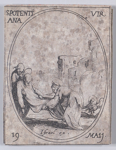 Ste. Potentienne, vierge (St. Pudentiana, Virgin), May 19th, from "Les Images De Tous Les Saincts et Saintes de L'Année" (Images of All of the Saints and Religious Events of the Year)