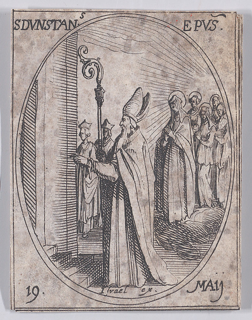 S. Dunstan, évêque (St. Dunstan, Bishop), May 19th, from "Les Images De Tous Les Saincts et Saintes de L'Année" (Images of All of the Saints and Religious Events of the Year)