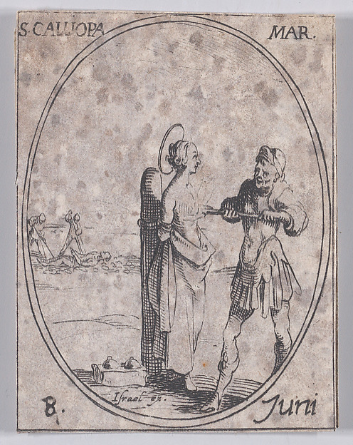 Ste. Calliope, martyre (St. Calliope, Martyr), June 8th, from "Les Images De Tous Les Saincts et Saintes de L'Année" (Images of All of the Saints and Religious Events of the Year)