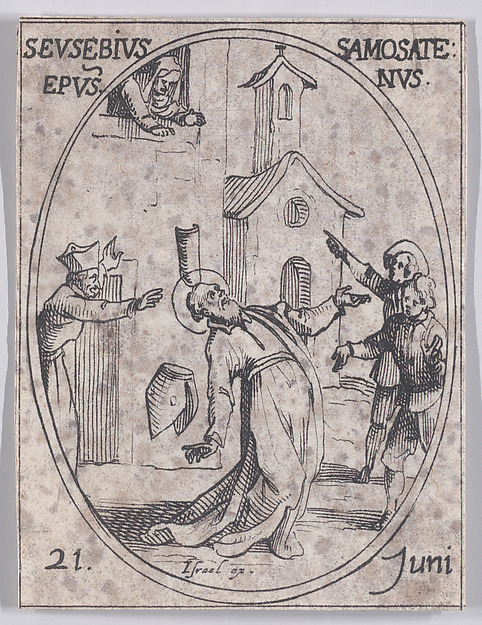 S. Eusèbe, évêque de Samosate (St. Eusebius, Bishop of Samosata), June 21st, from "Les Images De Tous Les Saincts et Saintes de L'Année" (Images of All of the Saints and Religious Events of the Year)
