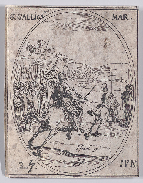 S. Gallican, martyr (St. Gallicanus, Martyr), June 25th, from "Les Images De Tous Les Saincts et Saintes de L'Année" (Images of All of the Saints and Religious Events of the Year)