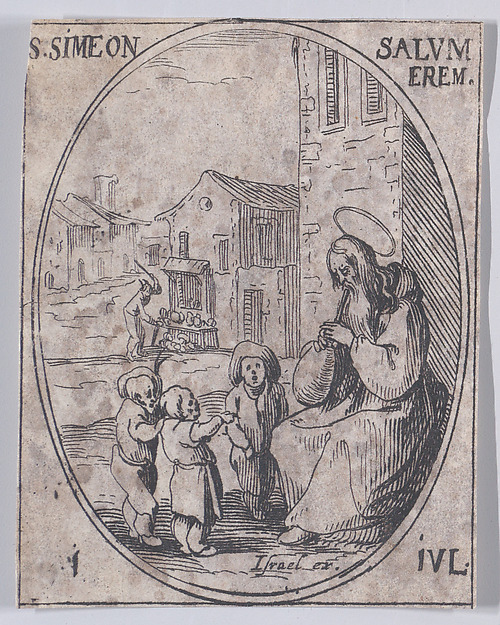S. Siméon Salus, évêque (St. Simeon Salus, Bishop), July 1st, from "Les Images De Tous Les Saincts et Saintes de L'Année" (Images of All of the Saints and Religious Events of the Year)