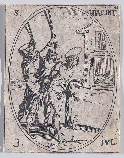 S. Hiacynthe (St. Hyacinth), July 3rd, from "Les Images De Tous Les Saincts et Saintes de L'Année" (Images of All of the Saints and Religious Events of the Year)