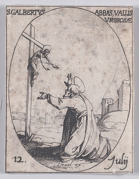 S. Galbert, abbé du Val d'Ombrose (St. John Gualbert, Abbot of Val d'Ombrose), July 12th, from "Les Images De Tous Les Saincts et Saintes de L'Année" (Images of All of the Saints and Religious Events of the Year)