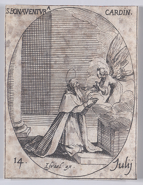St. Bonaventure, Cardinal, July 14th, from "Les Images De Tous Les Saincts et Saintes de L'Année" (Images of All of the Saints and Religious Events of the Year) by Jacques Callot, The Metropolitan Museum of Art