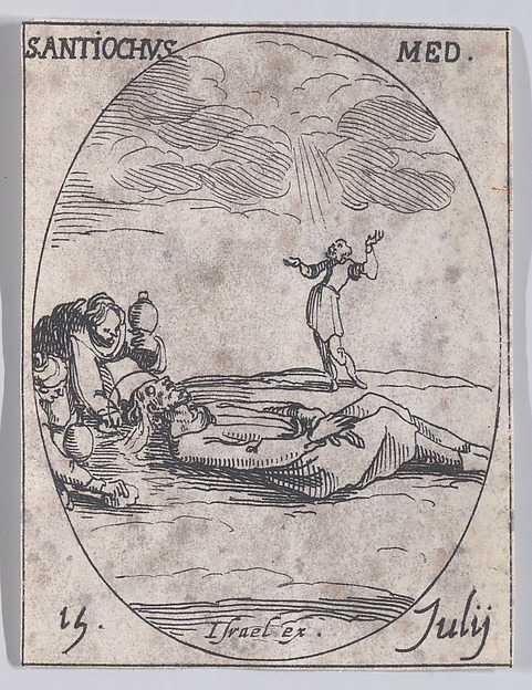 S. Antioche, médecin (St. Antiochus, Doctor), July 15th, from "Les Images De Tous Les Saincts et Saintes de L'Année" (Images of All of the Saints and Religious Events of the Year)