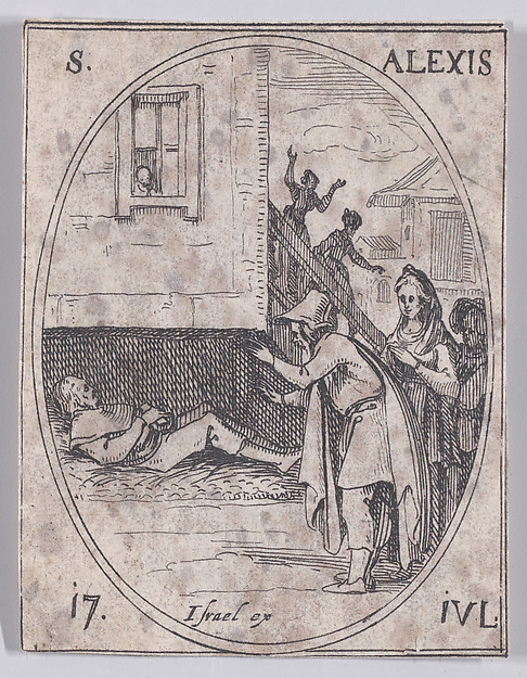 St. Alexis, July 17th, from "Les Images De Tous Les Saincts et Saintes de L'Année" (Images of All of the Saints and Religious Events of the Year) by Jacques Callot, The Metropolitan Museum of Art