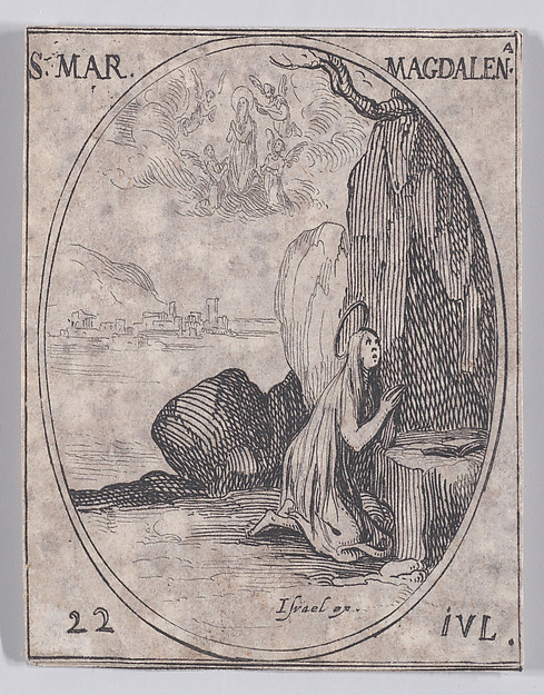Ste. Marie-Madeleine (St. Mary Magdalen), July 22nd, from "Les Images De Tous Les Saincts et Saintes de L'Année" (Images of All of the Saints and Religious Events of the Year) by Jacques Callot