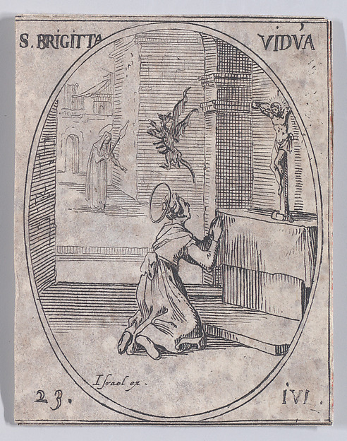 Ste. Brigitte de Suède, veuve (St. Bridget of Sweden, Widow), July 23rd, from "Les Images De Tous Les Saincts et Saintes de L'Année" (Images of All of the Saints and Religious Events of the Year)