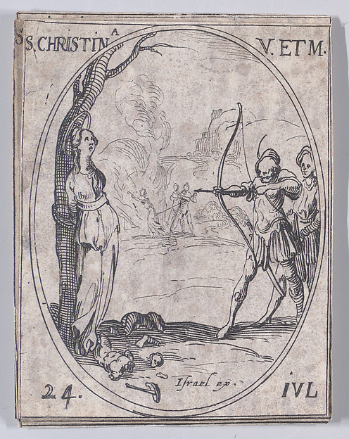 Ste. Christine, vierge et martyre (St. Christine, Virgin and Martyr), July 24th, from "Les Images De Tous Les Saincts et Saintes de L'Année" (Images of All of the Saints and Religious Events of the Year)