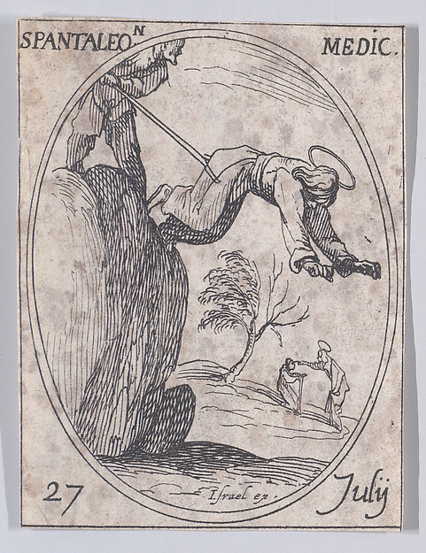 S. Pantaléon, médecin (St. Pantaleon, Doctor), July 27th, from "Les Images De Tous Les Saincts et Saintes de L'Année" (Images of All of the Saints and Religious Events of the Year)