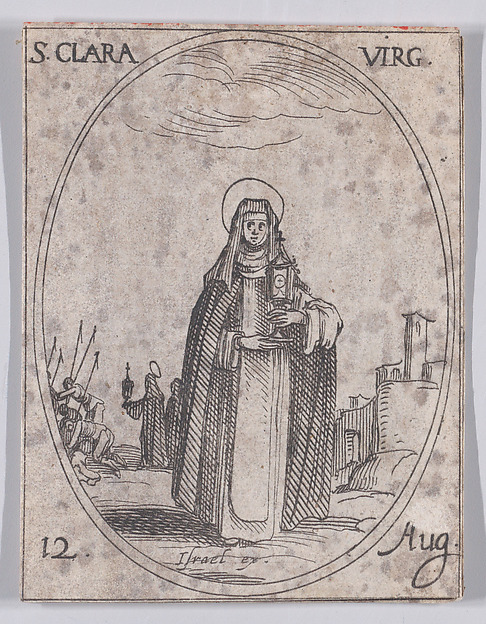 Ste. Claire, vierge (St. Clare, Virgin), August 12th, from "Les Images De Tous Les Saincts et Saintes de L'Année" (Images of All of the Saints and Religious Events of the Year)