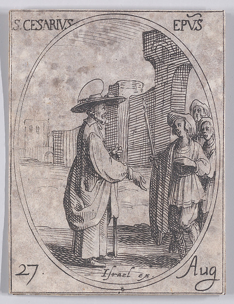 S. Césaire, évêque  (St. Caesarius, Bishop), August 27th, from "Les Images De Tous Les Saincts et Saintes de L'Année" (Images of All of the Saints and Religious Events of the Year)