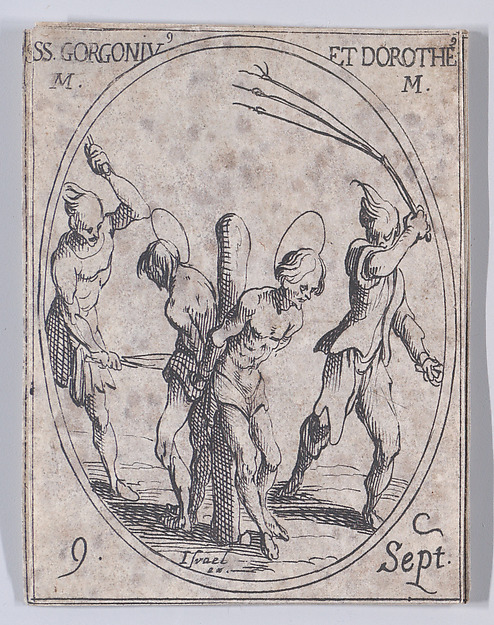 S. Gorgon et St. Dorothée, martyrs (St. Gorgonius and St. Dorotheus, Martyrs), September 9th, from "Les Images De Tous Les Saincts et Saintes de L'Année" (Images of All of the Saints and Religious Events of the Year)