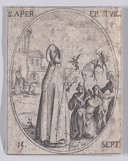 S. Apre, évêque de Toul (St. Aper (Aprus), Bishop of Toul), September 15th, from "Les Images De Tous Les Saincts et Saintes de L'Année" (Images of All of the Saints and Religious Events of the Year)