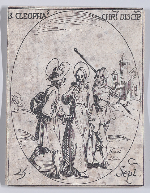 S. Cléophas, Disciple du Christ (St. Cleophas, Disciple of Christ), September 25th, from "Les Images De Tous Les Saincts et Saintes de L'Année" (Images of All of the Saints and Religious Events of the Year) by Jacques Callot