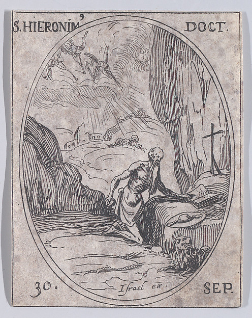 S. Jérôme, docteur (St. Jerome, Doctor), September 30th, from "Les Images De Tous Les Saincts et Saintes de L'Année" (Images of All of the Saints and Religious Events of the Year) by Jacques Callot