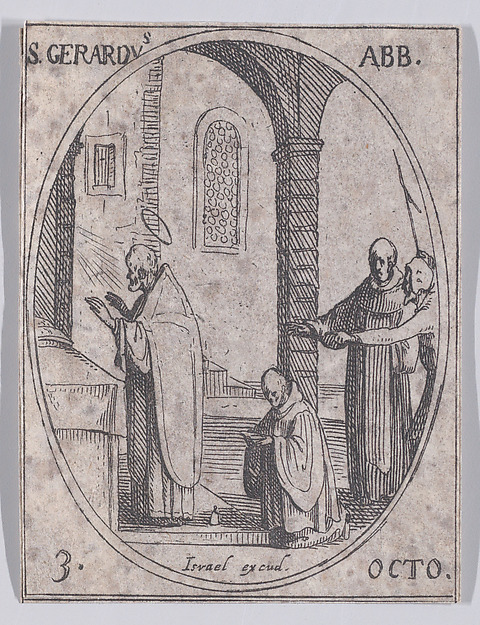 S. Gérard, abbé (St. Gerard, Abbot), October 3rd, from "Les Images De Tous Les Saincts et Saintes de L'Année" (Images of All of the Saints and Religious Events of the Year)
